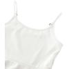 imageOYOANGLE Girls Spaghetti Straps Cami Dress Solid High Waist Flared Knee Length DressesWhite