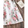 imageOYOANGLE Girls Summer Casual Dress Short Sleeve Bow Belted ALine High Waist Smocked Short DressWhite Floral