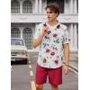 imageOYOANGLE Mens 2 Piece Outfits Boho Floral Print Button Down Short Sleeve Blouse and Shorts SetRed and White