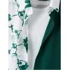 imageOYOANGLE Mens 2 Piece Vacation Outfits Tropical Hawaiian Button Down Shirt and Shorts SetBright Green