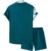 imageOYOANGLE Mens 2 Piece Vacation Outfits Tropical Hawaiian Button Down Shirt and Shorts SetDark Green