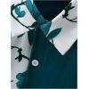 imageOYOANGLE Mens 2 Piece Vacation Outfits Tropical Hawaiian Button Down Shirt and Shorts SetDark Green