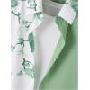 imageOYOANGLE Mens 2 Piece Vacation Outfits Tropical Hawaiian Button Down Shirt and Shorts SetLight Green