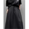 imageOYOANGLE Mens Baggy Wide Leg Pants Button Front Pleated Long Trousers Zipper Fly Palazzo Pants StreetwearBlack