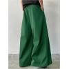 imageOYOANGLE Mens Baggy Wide Leg Pants Zipper Fly Pleated Trousers Business Casual Dress Pants with PocketDark Green