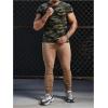 imageOYOANGLE Mens Camo Print Short Sleeve T Shirts Crew Neck Slim Fit Knitted Sport Athletic Pullover Shirt TopsArmy Green