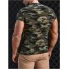 imageOYOANGLE Mens Camo Print Short Sleeve T Shirts Crew Neck Slim Fit Knitted Sport Athletic Pullover Shirt TopsArmy Green