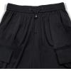 imageOYOANGLE Mens Cargo Pants Elastic Waist Flap Pockets Hip Hop Baggy Harem PantsBlack