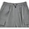 imageOYOANGLE Mens Cargo Pants Elastic Waist Flap Pockets Hip Hop Baggy Harem PantsGrey