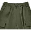 imageOYOANGLE Mens Cargo Pants Elastic Waist Flap Pockets Hip Hop Baggy Harem PantsPure Army Green