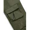 imageOYOANGLE Mens Cargo Pants Elastic Waist Flap Pockets Hip Hop Baggy Harem PantsPure Army Green