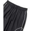imageOYOANGLE Mens Cargo Track Pants Drawstring Elastic Waist Flap Pockets Hip Hop Baggy Harem PantsPure Black