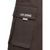 imageOYOANGLE Mens Casual Drawstring Elastic Waist Flap Pocket Letter Graphic Street Jogger Cargo PantsCoffee Brown