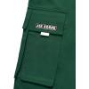 imageOYOANGLE Mens Casual Drawstring Elastic Waist Flap Pocket Letter Graphic Street Jogger Cargo PantsDark Green