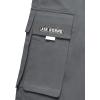 imageOYOANGLE Mens Casual Drawstring Elastic Waist Flap Pocket Letter Graphic Street Jogger Cargo PantsDark Grey