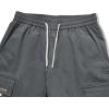 imageOYOANGLE Mens Casual Drawstring Elastic Waist Flap Pocket Letter Graphic Street Jogger Cargo PantsDark Grey