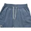 imageOYOANGLE Mens Casual Drawstring Elastic Waist Flap Pocket Letter Graphic Street Jogger Cargo PantsDusty Blue