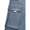 imageOYOANGLE Mens Casual Drawstring Elastic Waist Flap Pocket Letter Graphic Street Jogger Cargo PantsDusty Blue