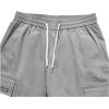 imageOYOANGLE Mens Casual Drawstring Elastic Waist Flap Pocket Letter Graphic Street Jogger Cargo PantsLight Grey