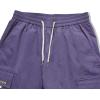 imageOYOANGLE Mens Casual Drawstring Elastic Waist Flap Pocket Letter Graphic Street Jogger Cargo PantsPurple