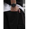 imageOYOANGLE Mens Casual Drawstring Waist Flap Pocket Cargo Pants Wide Leg Loose Fit Parachute Pants JoggersBlack