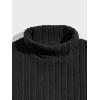 imageOYOANGLE Mens Casual Turtleneck Sleeveless Ribbed Knit Slim Fit Vest Tank TopBlack