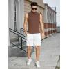 imageOYOANGLE Mens Casual Turtleneck Sleeveless Ribbed Knit Slim Fit Vest Tank TopBrown