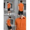 imageOYOANGLE Mens Classic Solid Short Sleeve Button Down Work Business Blouse Top Casual Hawaiian ShirtsBurnt Orange