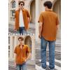 imageOYOANGLE Mens Classic Solid Short Sleeve Button Down Work Business Blouse Top Casual Hawaiian ShirtsBurnt Orange