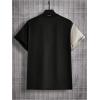 imageOYOANGLE Mens Color Block Short Sleeve T Shirt Crew Neck Drop Shoulder Loose Casual Tee TopsMulticolor