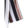 imageOYOANGLE Mens Color Block Striped Print Short Sleeve Button Up Casual ShirtBlack Brown White