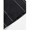imageOYOANGLE Mens Color Block Striped Print Short Sleeve Button Up Casual ShirtBlack Striped Print