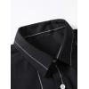 imageOYOANGLE Mens Color Block Striped Print Short Sleeve Button Up Casual ShirtBlack Striped Print