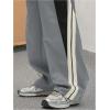 imageOYOANGLE Mens Colorblock Drawstring Waist Straight Wide Leg Baggy Pants with PocketLight Grey