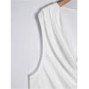 imageOYOANGLE Mens Cowl Neck Sleeveless T Shirts Draped Front Ruched Tank Top Casual Vacation Vest StreetwearWhite