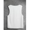 imageOYOANGLE Mens Cowl Neck Sleeveless T Shirts Draped Front Ruched Tank Top Casual Vacation Vest StreetwearWhite