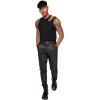 imageOYOANGLE Mens Cut Out Asymmetrical Neck Sleeveless Club Tank Top ShirtBlack
