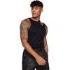 imageOYOANGLE Mens Cut Out Asymmetrical Neck Sleeveless Club Tank Top ShirtBlack
