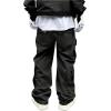 imageOYOANGLE Mens Drawstring Elastic Waist Flap Pocket Side Casual Streetwear Jogger Cargo PantsBlack