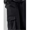 imageOYOANGLE Mens Drawstring Elastic Waist Flap Pockets Baggy Cargo Pants Joggers Hiking Trousers SweatpantsBlack