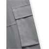 imageOYOANGLE Mens Drawstring Elastic Waist Flap Pockets Cargo Pants Straight Leg Casual TrousersDark Grey