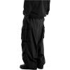 imageOYOANGLE Mens Drawstring Elastic Waist Flap Pockets Streetwear Baggy Cargo Pants Joggers Hiking TrousersBlack