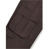 imageOYOANGLE Mens Drawstring Elastic Waist Flap Pockets Streetwear Baggy Cargo Pants Joggers Hiking TrousersDeep Brown