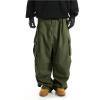imageOYOANGLE Mens Drawstring Elastic Waist Flap Pockets Streetwear Baggy Cargo Pants Joggers Hiking TrousersGreen