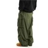 imageOYOANGLE Mens Drawstring Elastic Waist Flap Pockets Streetwear Baggy Cargo Pants Joggers Hiking TrousersGreen