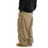 imageOYOANGLE Mens Drawstring Elastic Waist Flap Pockets Streetwear Baggy Cargo Pants Joggers Hiking TrousersKhaki