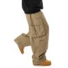 imageOYOANGLE Mens Drawstring Elastic Waist Flap Pockets Streetwear Baggy Cargo Pants Joggers Hiking TrousersKhaki