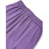 imageOYOANGLE Mens Drawstring Elastic Waist Flap Pockets Streetwear Baggy Cargo Pants Joggers Hiking TrousersPure Purple