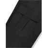 imageOYOANGLE Mens Drawstring Elastic Waist Pockets Cargo Pants Wide Leg Loose Casual Trousers StreetwearBlack