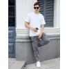 imageOYOANGLE Mens Drawstring Waist Flap Pocket Jogger Cargo Pants Carrot Denim Jeans with PocketGrey